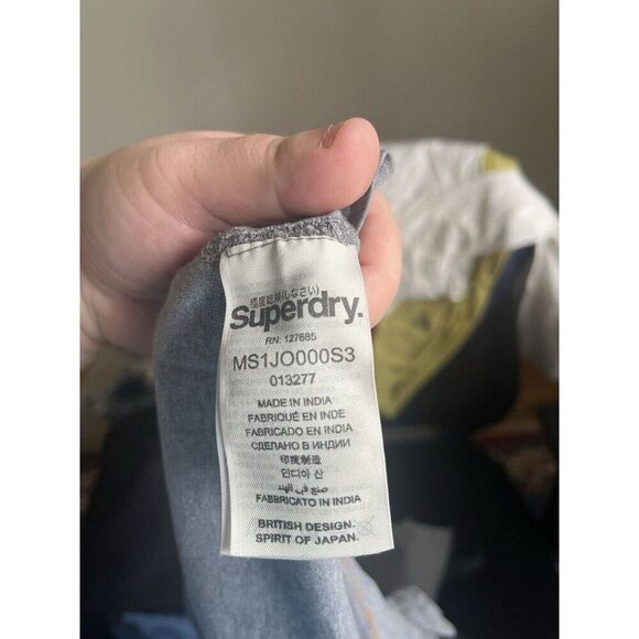 SuperDry Orange Label T-Shirt Mens Size XL Gray Logo Embroidered Vintage - Picture 7 of 8
